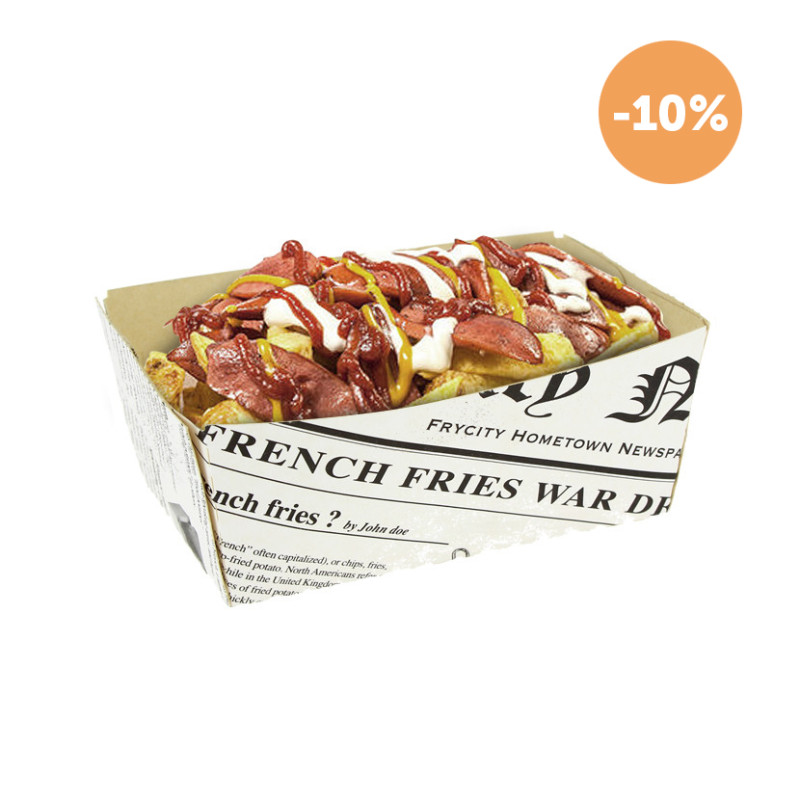 Vintage cardboard trays for fried food 850ml Vintage cardboard trays for fried food 850ml