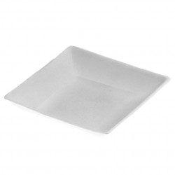 Assiettes carrées en fibre blanche (9x9cm)