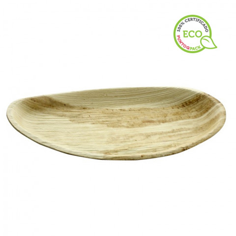 Bandeja de hoja de palma oval 26x16cm