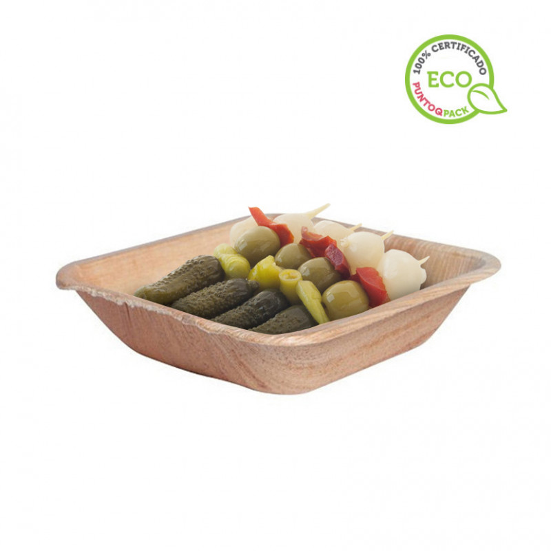 Tigela Quadrada de Folha de Palmeira (12x12cm)