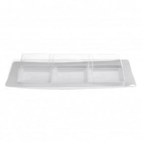 Fiber Plate Lid Three Divisions 29x11cm