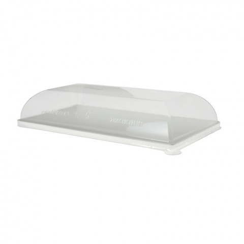Tapas para platos de fibra blancos (27x9cm)