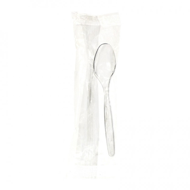 Cuchara de helado transparente embolsada (12,5cm)