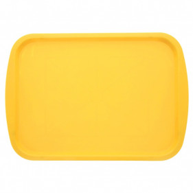 Tabuleiro PP amarelo resistente e reutilizável (44x31cm)