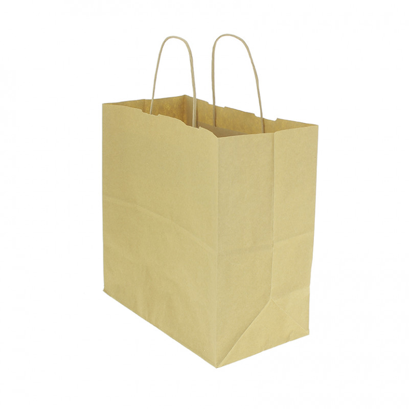 Kraft Curled Handle Paper Bag (26+14x27cm)