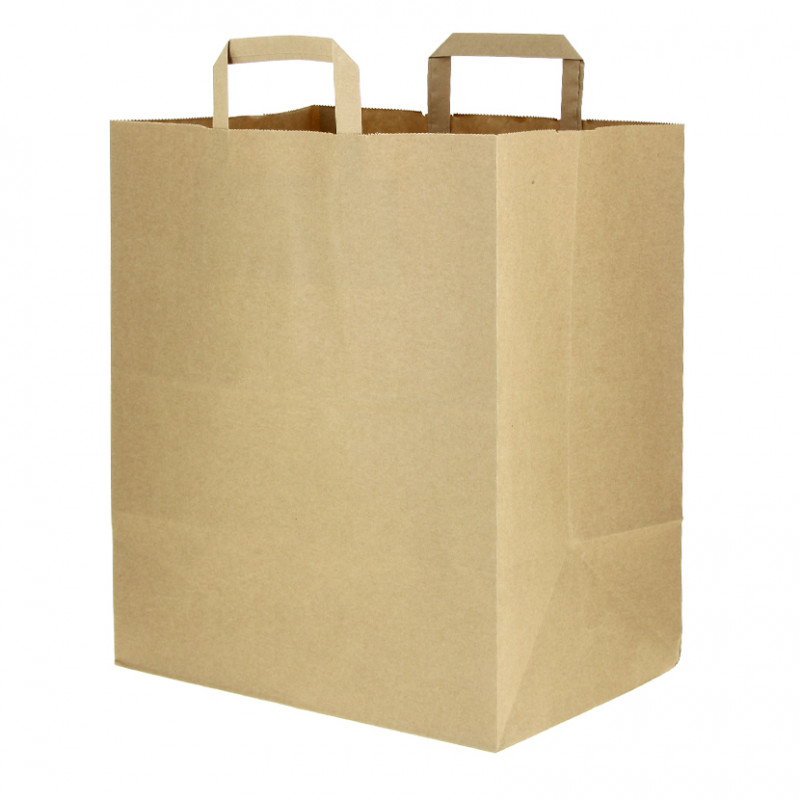 Buste extra large in carta kraft con manici piatti (32+21,5x38cm) Buste extra large in carta kraft con manici piatti (32+21,5x38cm)