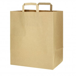 Extra large kraft paper bags with flat handles (32+21.5x38cm)
