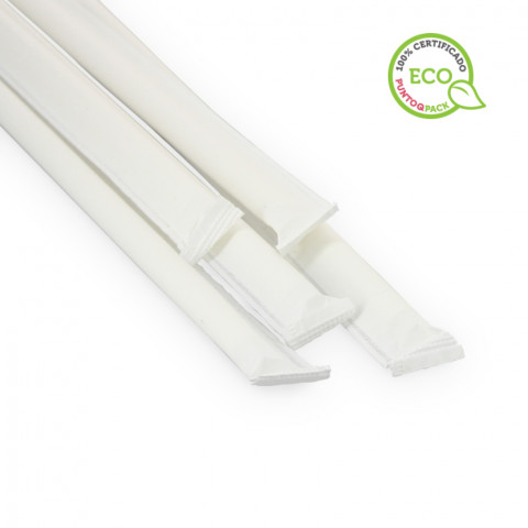Canudos de papel biodegradáveis com capa (20cm 0.6Ø)