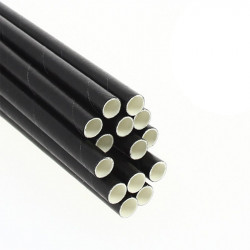 Biodegradable Black Cocktail Paper Straw (12cm 0,6Ø)