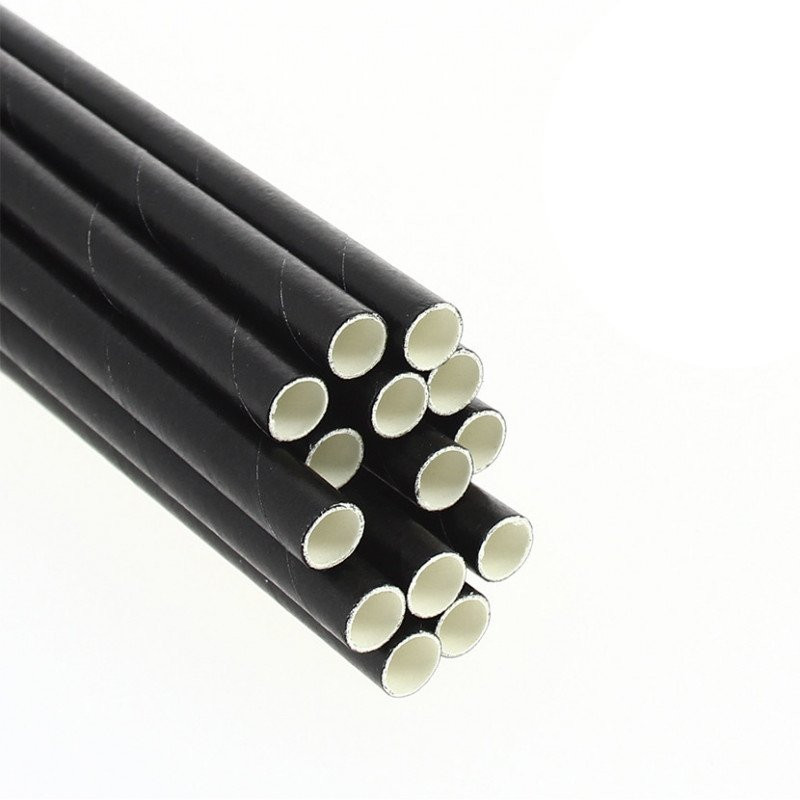 Biodegradable Black Cocktail Paper Straw (12cm 0,6Ø) Biodegradable Black Cocktail Paper Straw (12cm 0,6Ø)