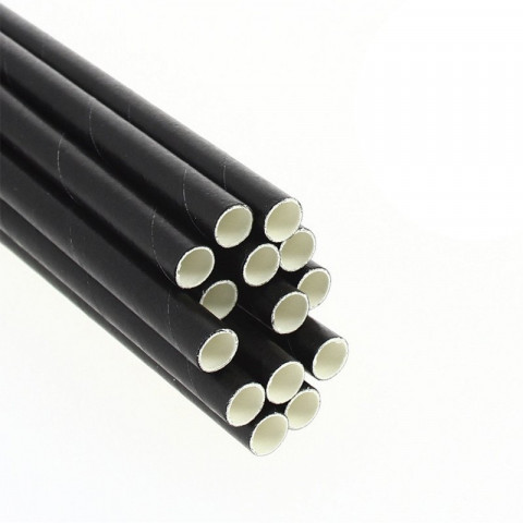 Biodegradable Black Cocktail Paper Straw (12cm 0,6Ø)