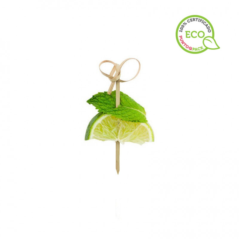 Palitos para espetadas de bambu com laço 7cm