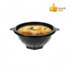 Bol reusable PP de color negro (500cc)