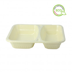 Biodegradable cellulose containers 2 divisions (640+465cc)