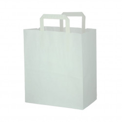 Bolsa Papel Blanco con Asa plana interior (26+14x29cm) | PuntoQpack