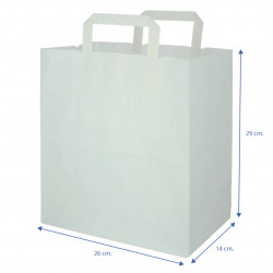 Bolsa Papel Blanco con Asa plana interior (26+14x29cm)