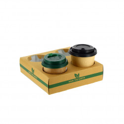 Porta-copos kraft biodegradável (4 buracos)