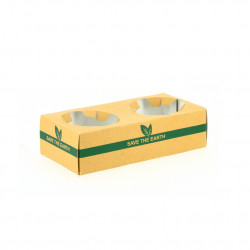 Porta-copos kraft biodegradável (2 furos)
