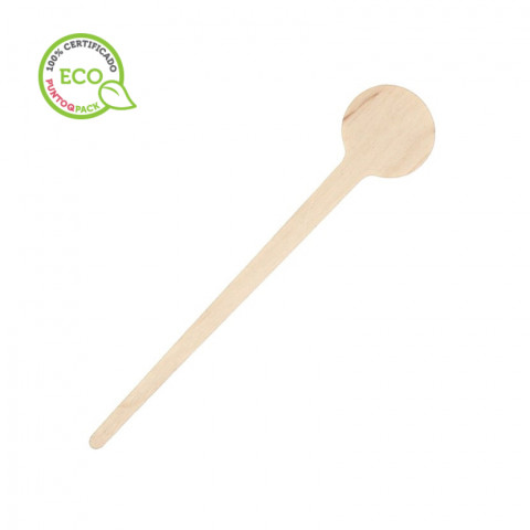 Agitadores de madera punta de chupachups (10cm)