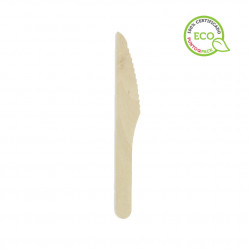 Cuchillos de madera desechables (16,5 cm)