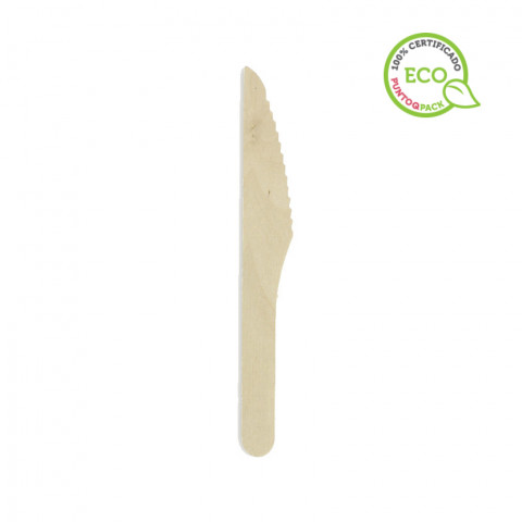 Cuchillos de madera desechables (16,5 cm)