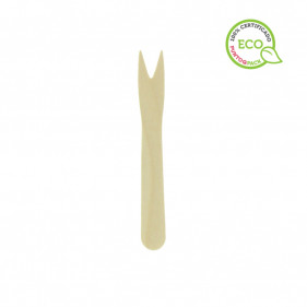 Mini garfo de madeira para aperitivos (8,5 cm)
