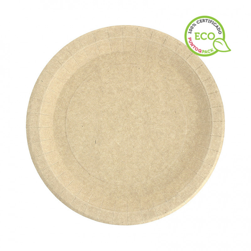 Prato de cartão Kraft anti-gordura (22Ø)