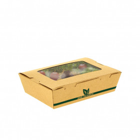 ECO Kraft salad bowl with window (1600cc)