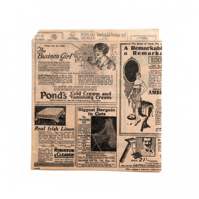 Papel antigrasa para hamburguesas kraft deco Times (17x17cm) Papel antigrasa para hamburguesas kraft deco Times (17x17cm)