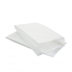 Bolsa de papel blanca para bollería (18+7x35cm)