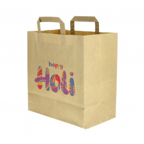 Bolsa Papel Kraft Asa Plana (26+14x29cm) Impresa 1 Cara Color