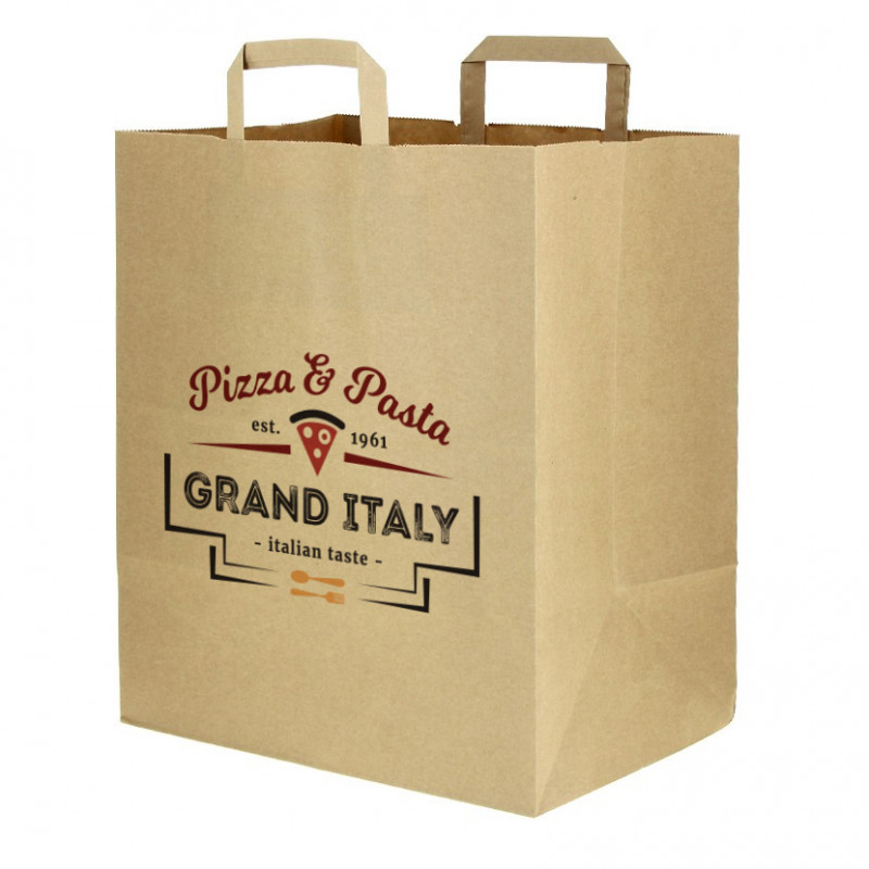 Bolsa Papel Kraft extra grande (32+21,5x38cm) Impresa 1 Cara Color Bolsa Papel Kraft extra grande (32+21,5x38cm) Impresa 1 Cara Color
