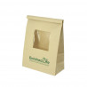 Bolsa Papel Kraft con ventana y cierre hermético (15 + 7 x 23cm) Impresa 1 Cara Color
