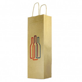 Bolsa Papel Para Botella Vino (14+8x40 cm) Impresa 1 Cara Color