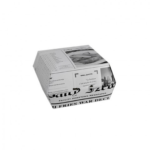Mini Caja Hamburguesa News (9x9x5cm)