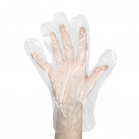 Transparent plastic gloves (one size)