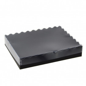 Black cardboard bucket with lid (27x21x4.5cm)