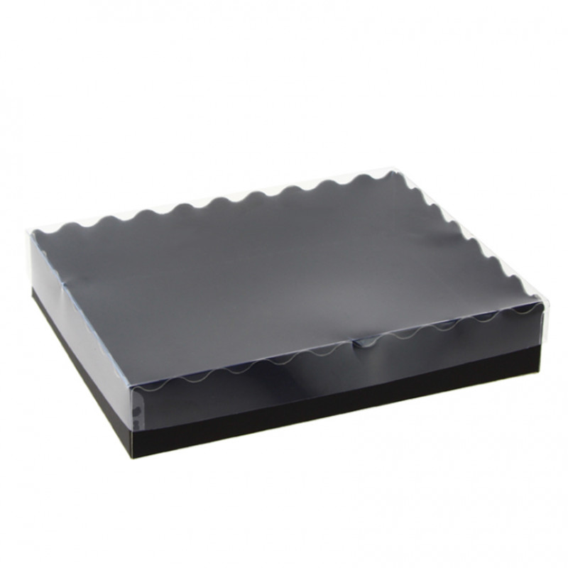 Seau en carton noir avec couvercle (27x21x4,5cm)