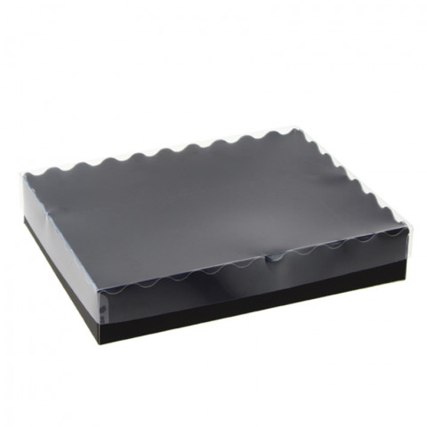 Cubeta negra de cartón con tapa (27x21x4,5cm)