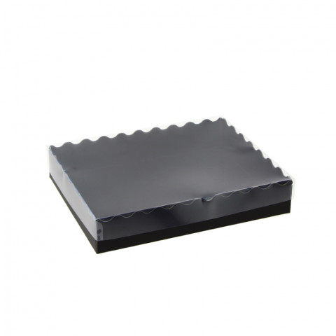 Balde preto de cartão com tampa (20x14x4,5 cm)