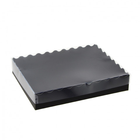 Black cardboard bucket with lid (24x18x4.5 cm)
