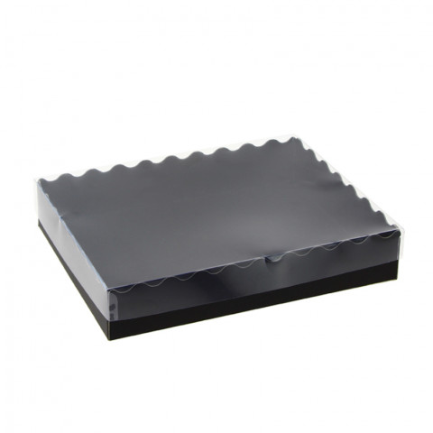 Seau en carton noir avec couvercle (24x18x4,5 cm)