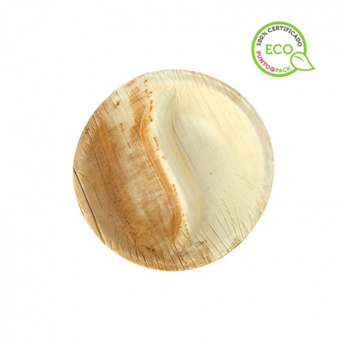 Prato redondo de folha de palmeira com duas divisões (10Ø)