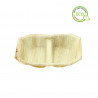 Palm leaf square plate with two divisions (10x10 cm)