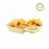 Brown fiber tray with compartment for sauce (850cc)