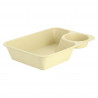 Barquette en fibre marron avec compartiment pour sauce (850cc)