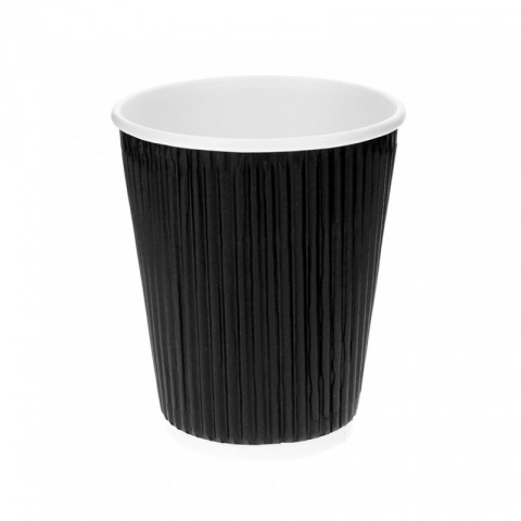 Cardboard cup for corrugated black coffee
