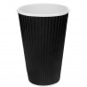 VASOS DE CARTON PARA CAFE NEGRO ONDULADO