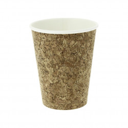 Vaso café para llevar de cartón y corcho compostable