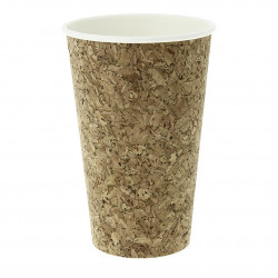 Vaso café para llevar de cartón y corcho compostable